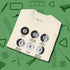 Eight ball Moon Phases T-Shirt, folded view, in Natural make every shot — and outfit — count